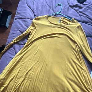 MITTOSHOP Mustard long sleeve dress